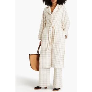 Zimmermann NWT Dancer Duster Trench Coat Ivory Check S/M $1735